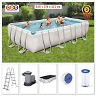 Piscina Fuori Terra Rettangolare Rigida 549x274x122 con Accessori Scaletta Pompa