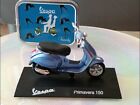 Modellino Colore Blu chiaro Moto Vespa Primavera 150 + Latta Vespa Pubblicitaria