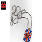 Collana con ciondolo in acciaio piastrina militare ROLLING STONES ENGLISH FLAG