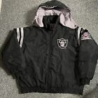 Vintage Oakland Raiders NFL Padded Jacket Black 1990s Pro Player Men’s Large