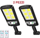 2X FARETTI DA ESTERNO CON LUCI LED FARETTO PANNELLO SOLARE SENSORE DI MOVIMENTO