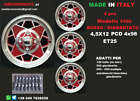 Cerchi lega 12 millemiglia ROSSO Fiat 500 126 p bis d epoca OLD 4x98 Vecchia