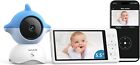 WUUK 2K Baby Monitor Camera Video, 5.5 Pollici Display con 360° PTZ Telecamera