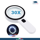 Lente D Ingrandimento Con Luce 30X, Lente Ingrandimento 12 LED Professionali 🚚