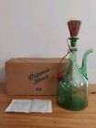 Vintage Princess House Hand-Blown Glass Green Italian Wine Decanter Ice Chamber