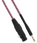 SP032 - Cavo XLR Cannon femmina a Jack 6.35 maschio 1.5 metri Mono-Bianco/Fucsia