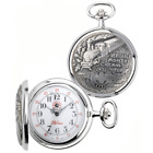 Orologio da Tasca Meccanico Perseo Acciaio Coperchio Treno veritable ref. 11558