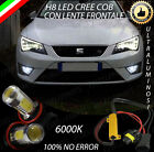 COPPIA LAMPADE FENDINEBBIA H8 LED CREE COB CANBUS SEAT LEON 5F NO ERRORE