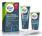 Veet Men Kit Depilazione Intima per Pelli Sensibili Crema Depilatoria Uomo Parti