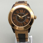 Bronzo Italia QVC Watch Women 36mm Brown Rose Gold Two Tone Date 7"