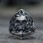 Pirate Anchor Compass Biker Skull Rings Stainless Steel Mens Punk Rock Jewelry