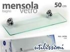 MENSOLA DA PARETE IN VETRO CM 50 PER IL BAGNO CASA ARREDAMENTO