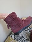 EUC Wine Hotter Pixie Suede Slouch Tassle Ankle Boots size 4 EXF Wide EU 37