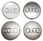 4 TAPPI COPRIMOZZO Per AUDI A1 A3 A4 A5 A6 Q5 CERCHI STEMMA BORCHIE 60mm Grigio