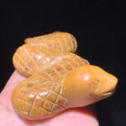 196g Natural Yellowstone crystal hand carved Snake skull Quartz reiki healing