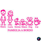 Adesivo famiglia vinile a bordo personalizzato auto family