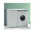 Mobile lavatoio lavanderia cm 124x60 copri lavatrice Lady bianco dx aperto