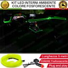 KIT LED INTERNI FIBRA OTTICA VERDE FOSFORESCENTE 5 M METRI PER FIAT 500X 500 X