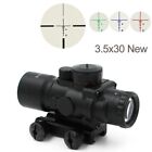 Optics 3.5X30 Red Green Blue Riflescope Optic Sight Hunting Scope w/20mm Rail