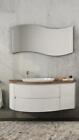 ARREDO BAGNO MOBILE FREEDOM CURVO FC09 135 ROVERE TERRA  BIANCO LACCATO LUCIDO