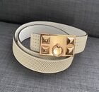 Hermès Collier De Chien Reversible Rose Gold Buckle/Leather Belt 3cm White/beige