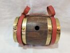 Vintage St. Bernard Wood Brass Leather Rescue Barrel Keg Whiskey Brandy Liquor