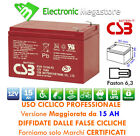 Batteria 12V 15AH GEL AL PIOMBO USO CICLICO 12V AGM SOLARE VITE 10AH 12AH 14AH