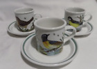 Portmeirion ESPRESSO COFFEE Cup/ Mug  and Saucer  x 3  Birds of Britain