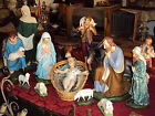 antico presepe gesù bambino natività diorama anni 40 h 60 cm 10 pezzi