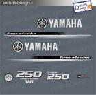 Adesivi motore marino fuoribordo Yamaha 250 cv four stroke loghi neri stickers