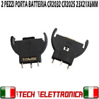 2PZ PORTA BATTERIA PER CR2032 BOTTONE PIATTA A LITIO CONTENITORE MONTAGGIO PCB