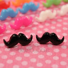 FUNKY SMALL MINI MOUSTACHE STUD EARRINGS CUTE SWEET KITSCH KAWAII EMO CHIC FUN