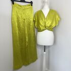 House Of Harlow 1960 Wide Leg Trousers & Cropped Plunge Twist Top Set Size S