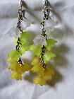 Orecchini pendenti fiorellini giallo bianco silver plated Floral New Age Boho