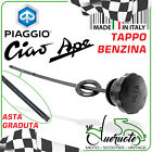 TAPPO SERBATOIO BENZINA PER CIAO APE 50 P TM FL GRILLO TRE CON ASTA NERO PIAGGIO