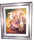 QUADRO dipinto ROMEO JURESCIA 1976  CAVALLI  50x60  olio su tela  arte