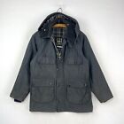 Barbour Bedale C36 Wax Jacket Mens Small Blue Classic Vintage Country Hooded