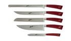 BERKEL Set 4 Coltelli Chef Elegance Rosso 2 Spelucchini 1 Cucina 1 Pane