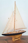 MODELLINO BARCA A VELA in LEGNO Lft 43 Cm COLLEZIONE IDEA REGALO SLOOP HAND MADE