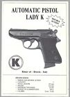 Depliant Istruzioni e ricambi - Automatic Pistol Lady K a Salve Kimar   anni  90