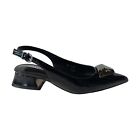 Luciano Barachini NL3060 Decollette Slingback Donna Tacco Basso In Vernice Nero