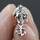 925 Sterling Silver Captain Hook Anchor Stud Earring Mens Punk Jewellery 8R009B