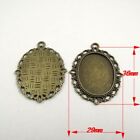 20Retro Bronze Alloy Oval Cameo Base Cabochon Setting Bezel Pendant Tray 25x18mm