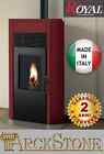 Royal Roberta Air 60 Us Rosso Bordeaux 6Kw Stufa Pellet Aria Ventilata Superiore