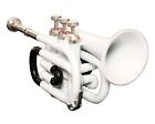 MINI POCKET Nuova tromba tascabile Bb finitura BIANCO NERO NICHEL