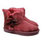 Stivali mammut pelo donna scarpe neve anfibi con pelliccia doposci - SP001 ROSSO