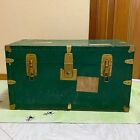 Baule Antico da Viaggio Forziere Cassapanca 900 Vintage Retro Cassa Verde