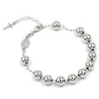 Bracciale Rosario Sfere 8 mm Unisex in Argento 925 Medaglia Miracolosa