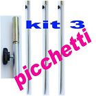 3 PICCHETTI PESCA FILETTATI PER AVVISATORI CARPFISHING BUZZ-BAR NASSA PESCA