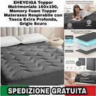 Topper Matrimoniale 160x190cm,Memory Foam Topper Materasso Respirabile Con Tasca